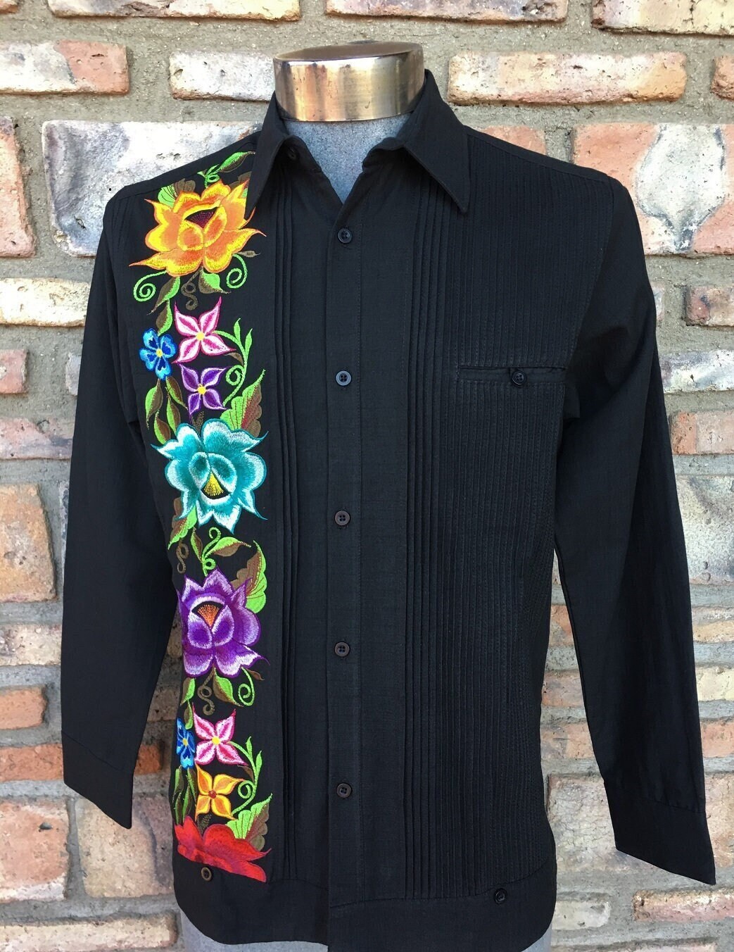 Presidential Style Black Guayabera 100% Linen Fresh Wedding - Etsy