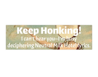 Pegatina para parachoques de Neutral Milk Hotel, Jeff Mangum, indie rock, folk y música.