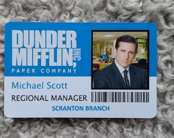 The Office (American) Dunder Mifflin Novelty ID Card Prop Michael Scott Regional Manager