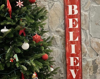 Rustic Christmas Porch Sign: Hand-Painted Wood Holiday Decor