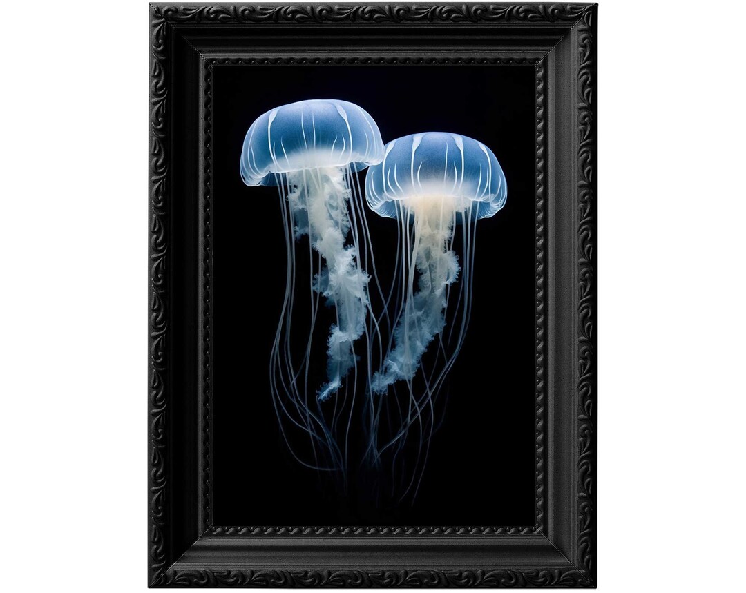 Jellyfish Print. Minimalist Ocean Wall Art, Perfect Couples Gift 0161