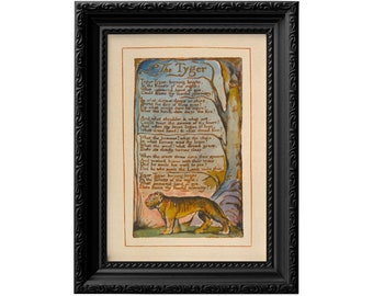 William Blake - Le Tyger. Reproduction sans cadre d'un recueil de poèmes enluminés du XVIIIe siècle « Songs of Innocence and Experience » 0130