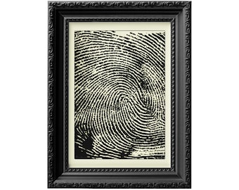Fingerprint forensic science art print | Minimalist line art poster | Abstract living room decor 0085