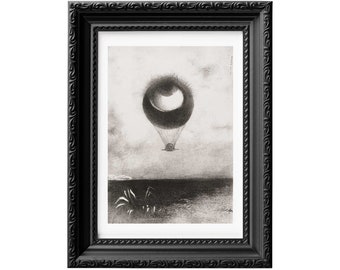 Odilon Redon Surrealist Print: Eyeball Balloon Lithograph Art