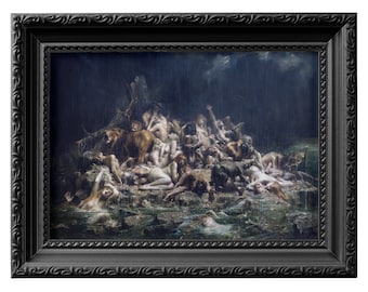 Léon Comerre - El Diluvio (1911), óleo sobre lienzo, reproducción sin marco, Génesis, 0109