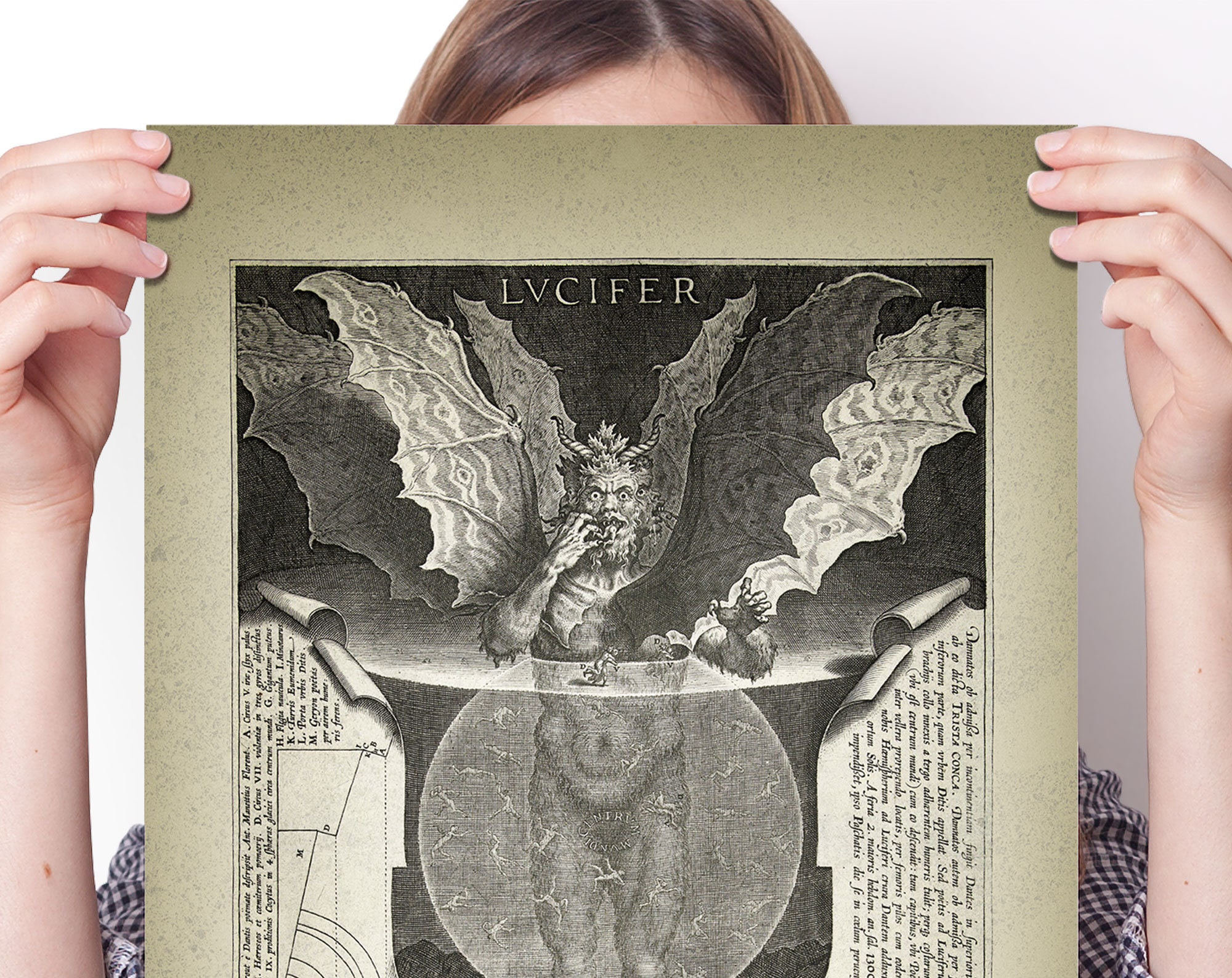 Lucifer, 1600s Illustration for Dante Alighieri's Divine Comedy