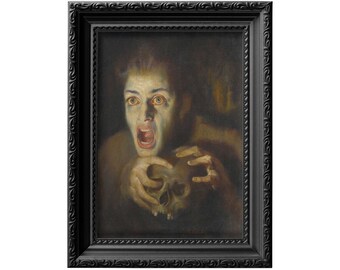 Pasko Vucetic's "Hatred and Madness" oil painting reproduction print, madness and  insanity skull decor, mental dark art gift 0064