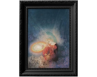 The Consoler of Monsters by Polish painter Kazimierz Stabrowski, Theosophy inspired oil painting reproduction art print 0122