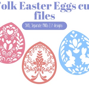 Easter Eggs Cut File, Folk art SVG, Cricut Easter, PNG, SVG, Shadow Box, Layered Paper Cut, Silhouette cameo, Vector