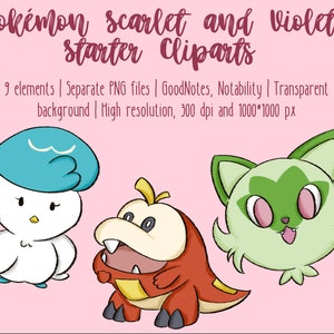 Clipart Pokémon Scarlet & Violet | Doodle, video game clipart design | GoodNotes stickers, Twitch overlay, Sublimation, Kids Party