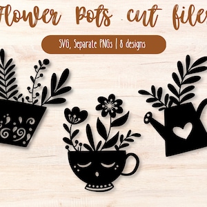 Flower Cut File, Plants mandala SVG, Cricut Flowers, PNG, SVG, Shadow Box, Layered Paper Cut, Silhouette cameo, Vector