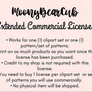 Extended Commercial License | Unlimited prints | Clipart license for commercial purposes