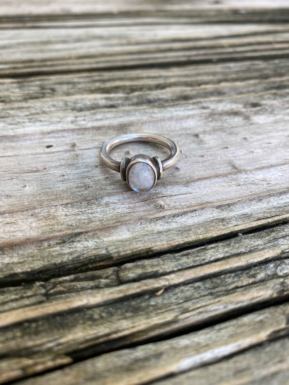 Stackable Sterling Silver Moonstone Gemstone Ring… - image 3