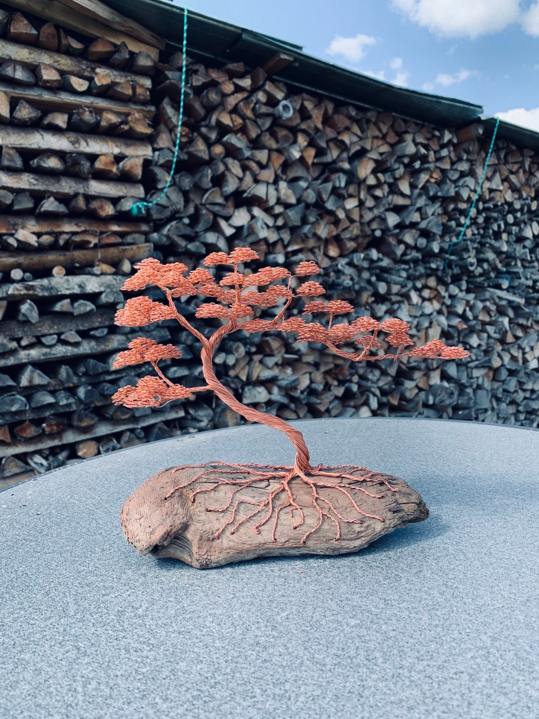 Drahtbaum Bonsai Wiretree Lebensbaum Einzelstück Kupfer