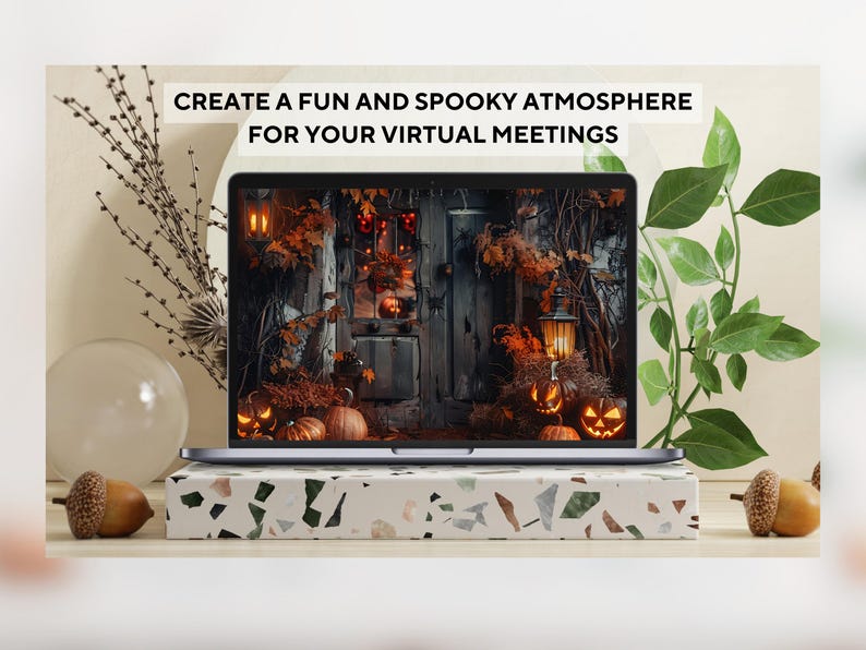 Haunted House Exterior Halloween Team Backgrounds, Zoom Background, Blurred & Unblurred Etsy