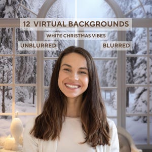 White Christmas Vibes | Christmas Zoom Background 12-Pack, Holiday Background, Teams Background