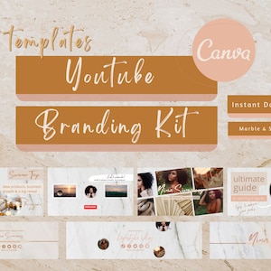 Marble YouTube Channel Kit: Canva Templates, Intro, Outro (Digital Download)