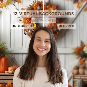 Fondos virtuales de otoño acogedores: paquete de 24 imágenes para reuniones de Zoom (descarga digital)