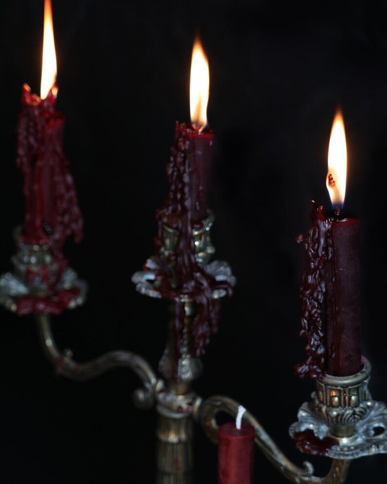 Deep Red Taper Candles Soy Wax Etsy UK