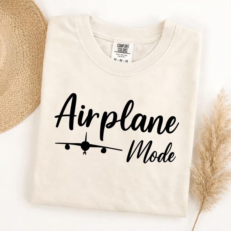 Comfort Colors Airplane Mode T-Shirt, Unique Travel Vacation Tee, Airport Outfit, Wanderlust Adventure Shirt, Plane Lover Gift, Holiday Trip image 7
