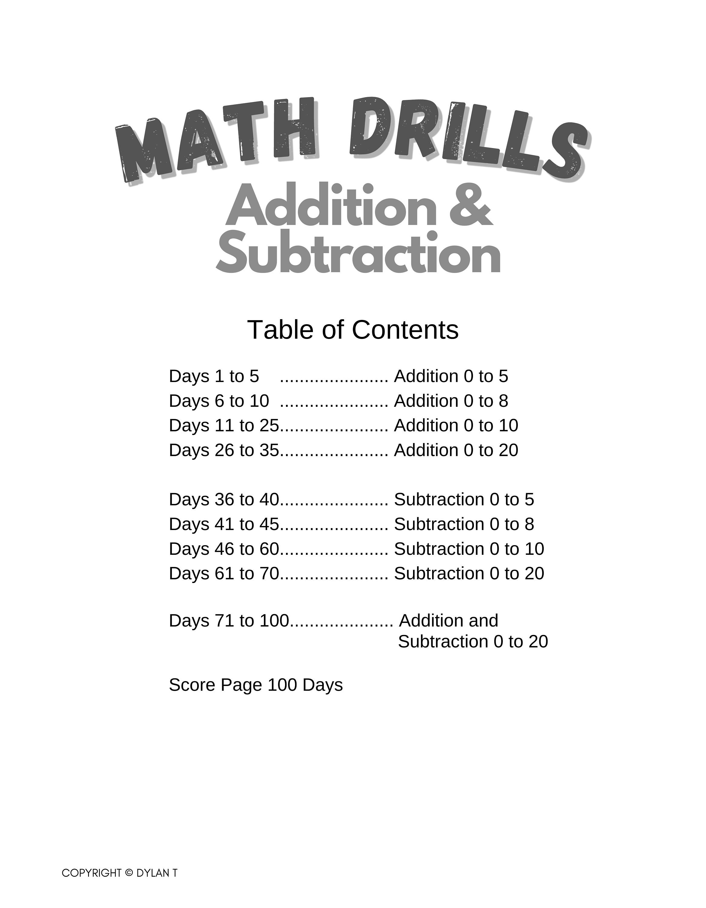 Printable Math Worksheets for Grade 1 : 100 Pages of Addition and ...