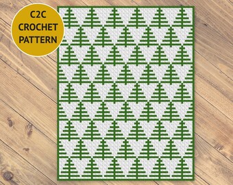 Graphgan Four Seasons Tree Afghan C2C Crochet Pattern Written Row by Row C2C Pattern Instant Download Color Counts C2C Graph