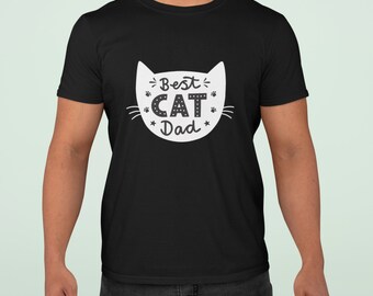 Cat Dad T-Shirt Black White | Cat Dad - Gift for Cat Lover - Cat Owner - Cat Birthday Pet Gift