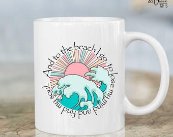Zum Strand ich gehe Becher, Retro Sonnenuntergang Thema, John Muir-Zitat