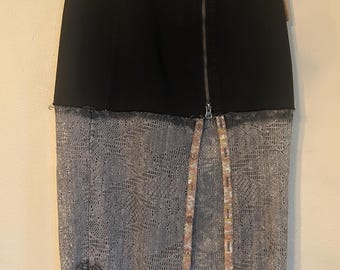 Upcycled free people side zip crocheted lace skirt