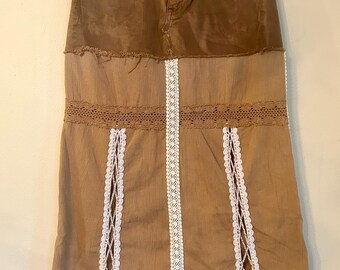 Upcycled polo Ralph Lauren dyed lace up maxi skirt