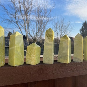 Yellow Serpentine Tower, NEW Serpentine, crystal healing, crystal tower, crystal healing, crystal towers, serpentine gemstones, crystals