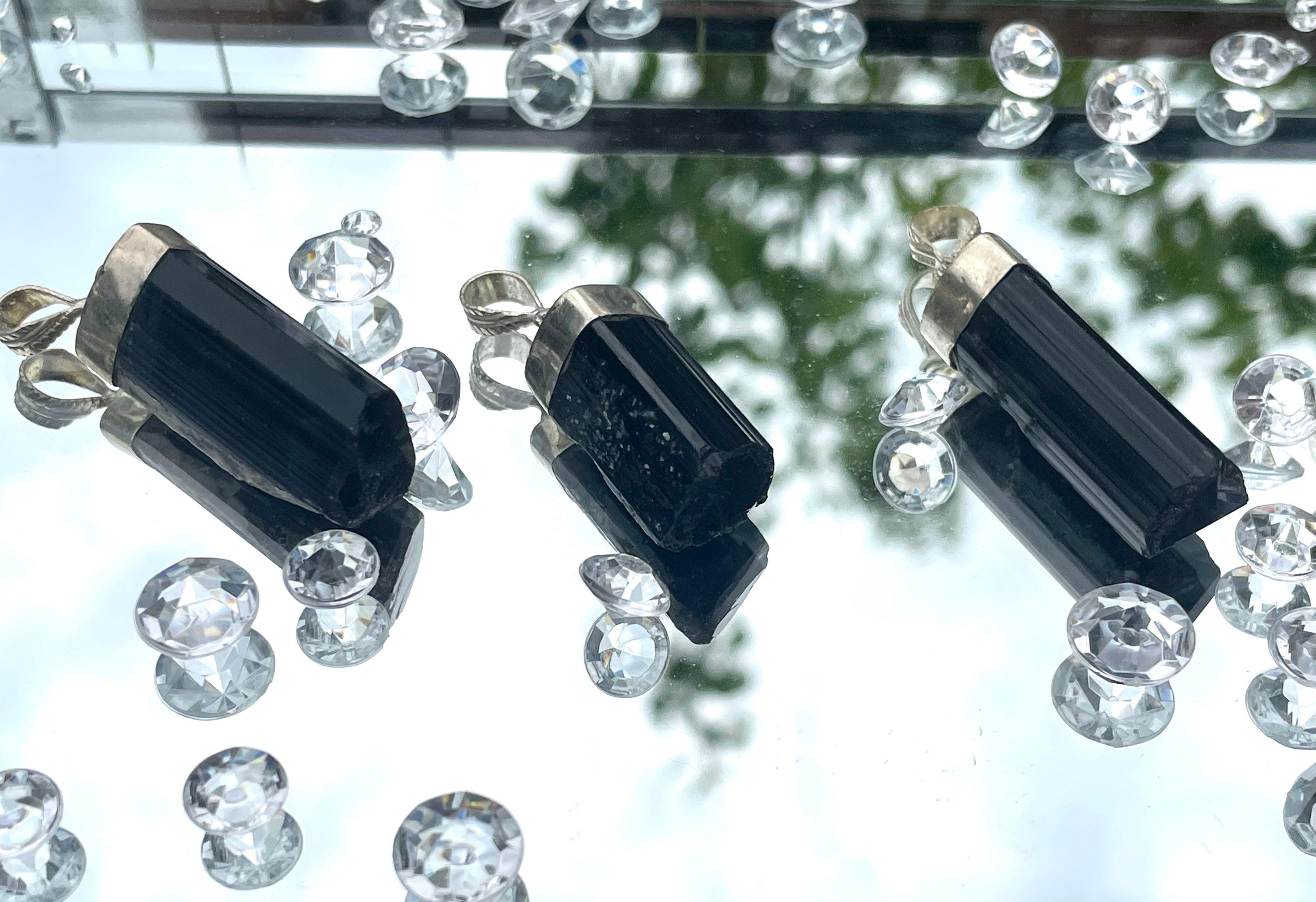 Collana Tormalina Nera Naturale - Ciondolo In Pietra Grezza, Per Cristalloterapia E Protezione, Con Cordino