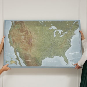 Personalized USA Travel Map Push pin Map United States Pinboard Cork Map Canvas Old Style | Canvascales 120x80cm 90x60cm 70x50cm