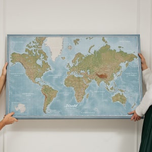 Mappa del mondo personalizzata - Push Pin Map - Pinboard Cork - Canvas Print - Gift for Traveller - canvascale - Travel Map for Trip Gift for Traveller