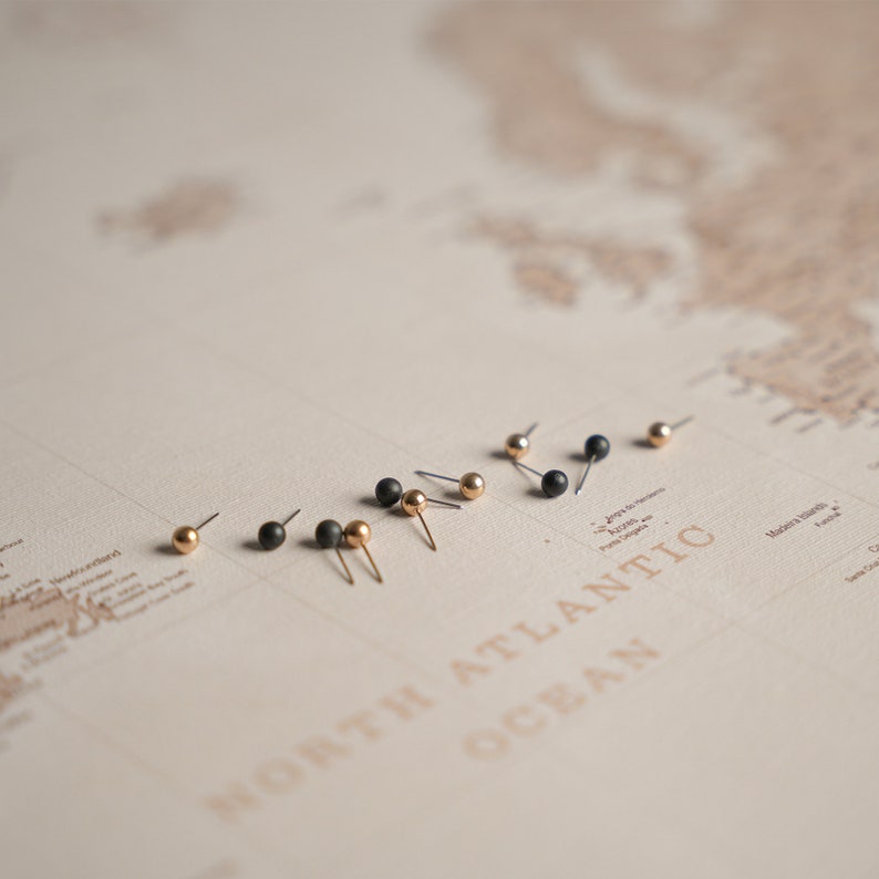 Carte du monde personnalisée Carte Push Pin Pinboard Cork Impression sur toile Cadeau pour voyageur canvascale Carte de voyage pour cadeau de voyage pour voyageur image 4