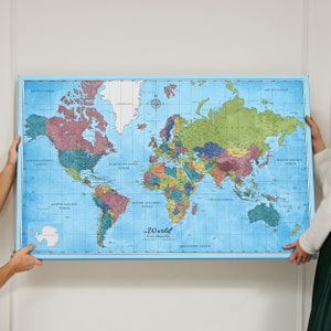 Personalized World Map - Push Pin Map - Pinboard Cork - Canvas Print - Gift for Traveler - canvascale -Travel Map for Trip Gift for Traveler