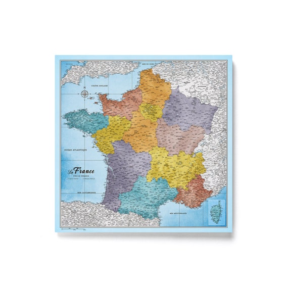 Carte De France Personnalisée En Français Panneau De Liège Impression Sur  Toile Personalized France Push Pin Map for Travelers 