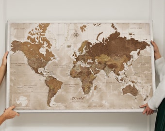 Personalized World Map - Push Pin Map - Pinboard Cork - Canvas Print - Gift for Traveler - canvasscale -Travel Map for Trip Gift for Traveler