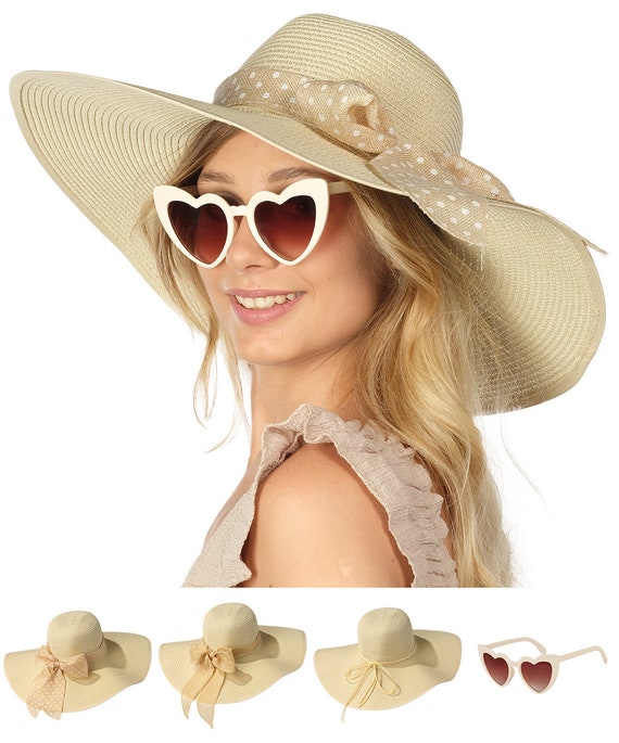 Funcredible Wide Brim Sun Hats for Women Floppy Straw Hat With