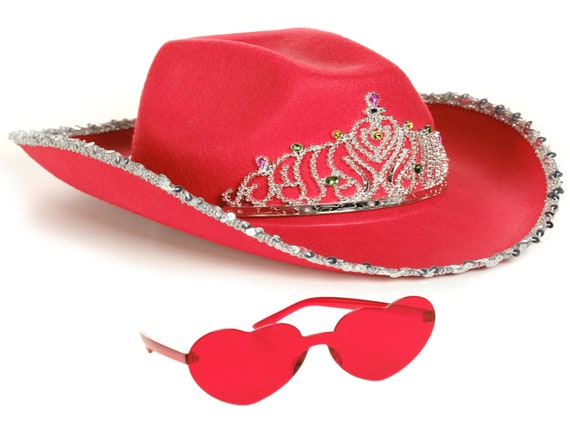 Funcredible Red Cowgirl Hat With Heart 