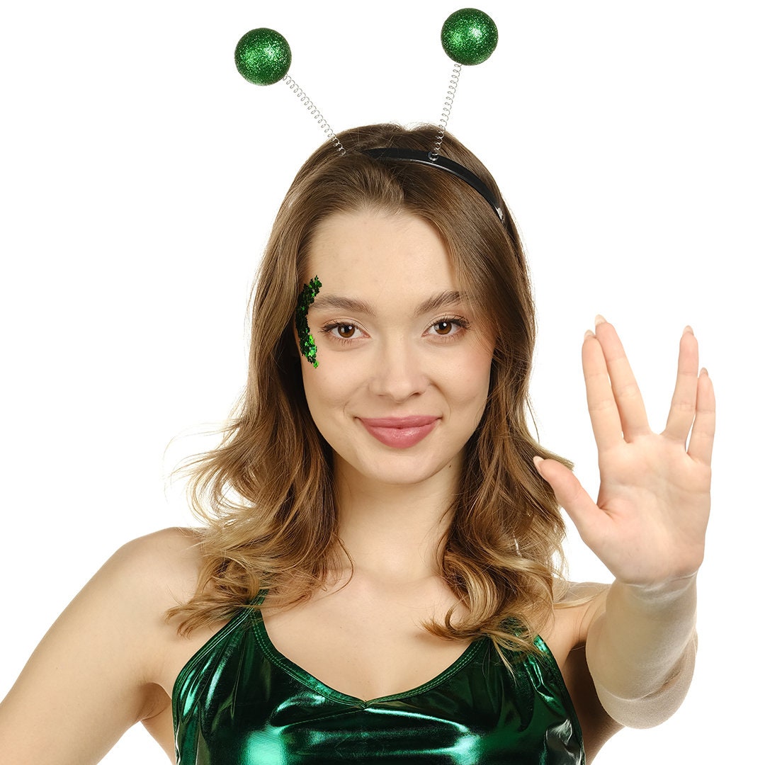 FUNCREDIBLE Alien Headband With Chunky Glitter Alien Martian Etsy