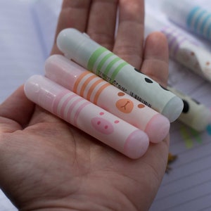 Set of 6 animal mini highlighters, kawaii markers school stationery image 4