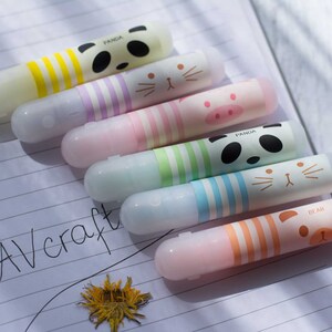 Set of 6 animal mini highlighters, kawaii markers school stationery image 2