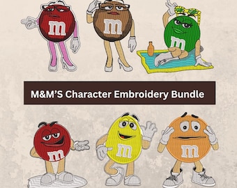 M&M's Character Embroidery Designs | Digital Download (PES, DST)