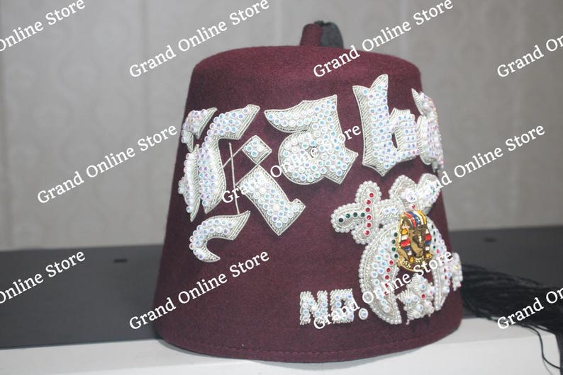 Custom Hand-embroidered Shriner Fez: Gold Bullion Wire Masonic Hat - Etsy