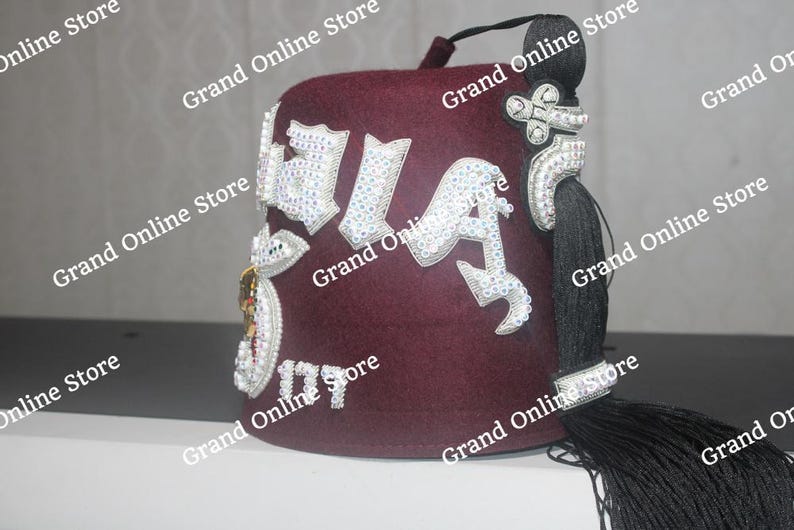 Custom Hand-embroidered Shriner Fez: Gold Bullion Wire Masonic Hat - Etsy