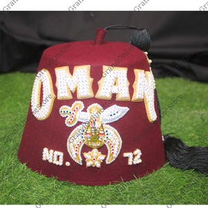 Shriner Fez Hat | Masonic Collectible | Vintage Style Fraternal Hat | Red Felt Fez with Tassel | Shriner Gift Memorabilia