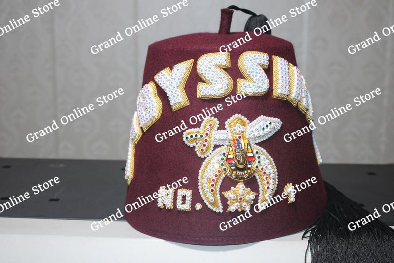 Custom Hand-embroidered Shriner Fez: Gold Bullion Wire Masonic Hat - Etsy