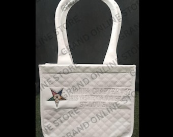 Embroidered OES Masonic Tote Bag: Custom Order of the Eastern Star Handbag