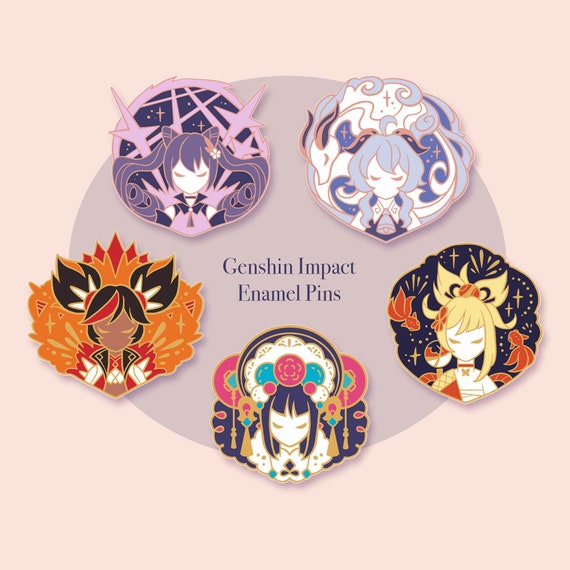 Genshin Impact Enamel Pins Etsy